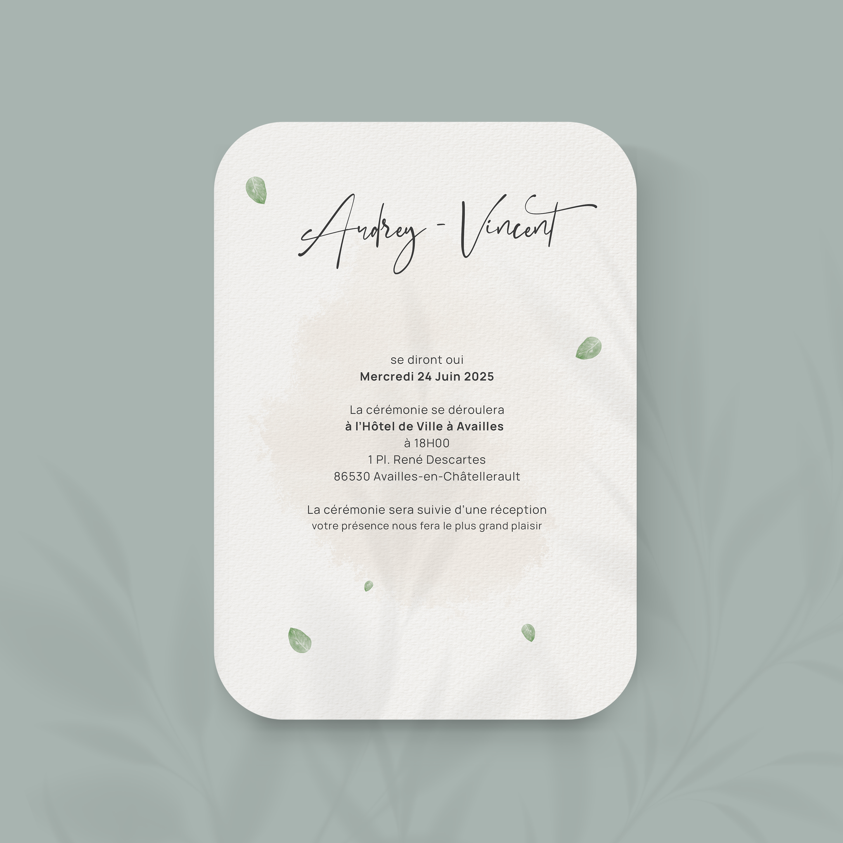 Eucalyptus Scent Invit - Créez l'ambiance parfaite pour votre grand jour avec notre invitation de mariage moderne et minimaliste. Conçue avec élégance, cette carte présente une guirlande d'eucalyptus artistique et raffinée, ajoutant une touche de nature et de sophistication. L'invitation idéale pour annoncer votre union en beauté.