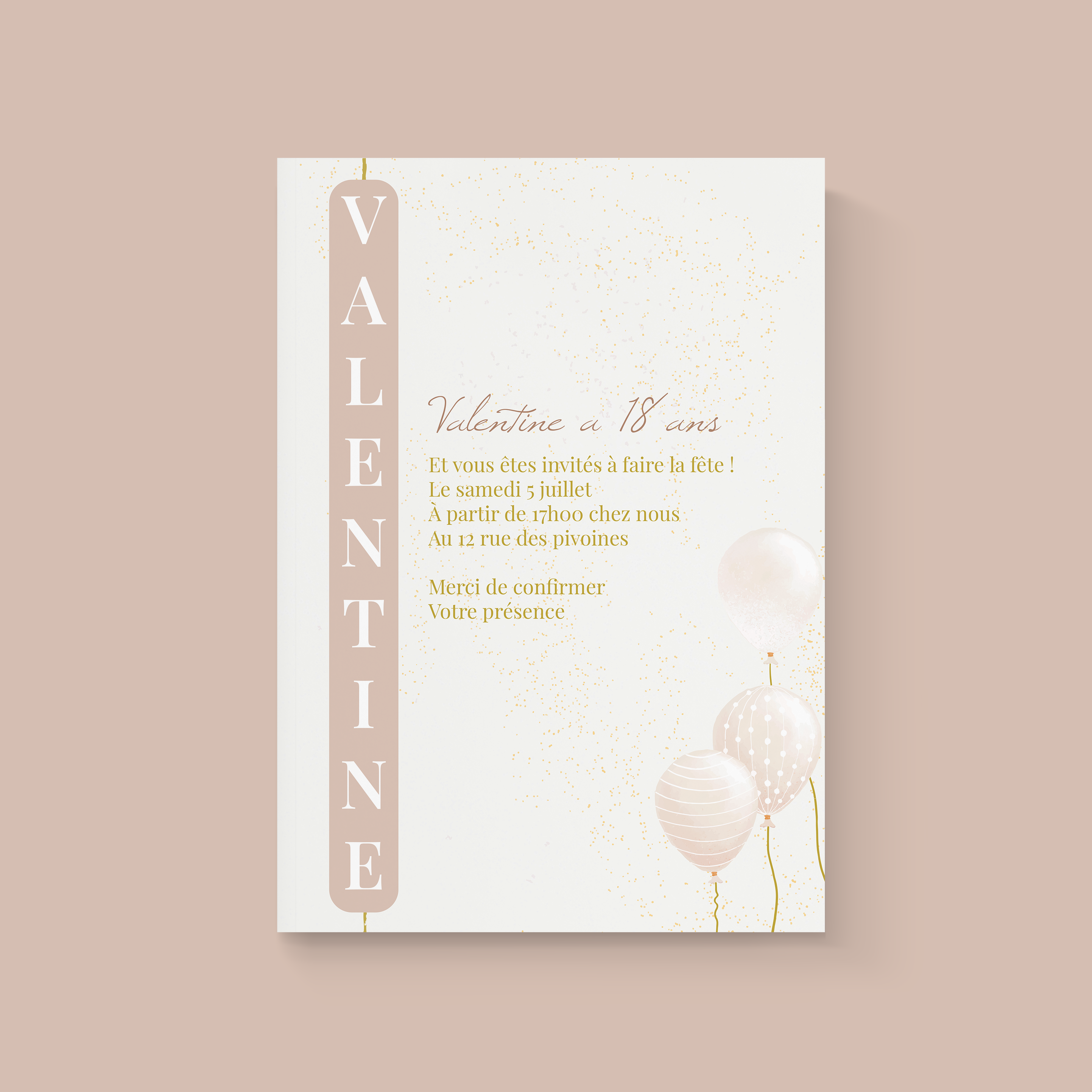 Rose Poudré - Les années passent, allons célébrer! Tout ce qu'il vous faut c'est une invitation esthétique et attractive et allons faire la fête!