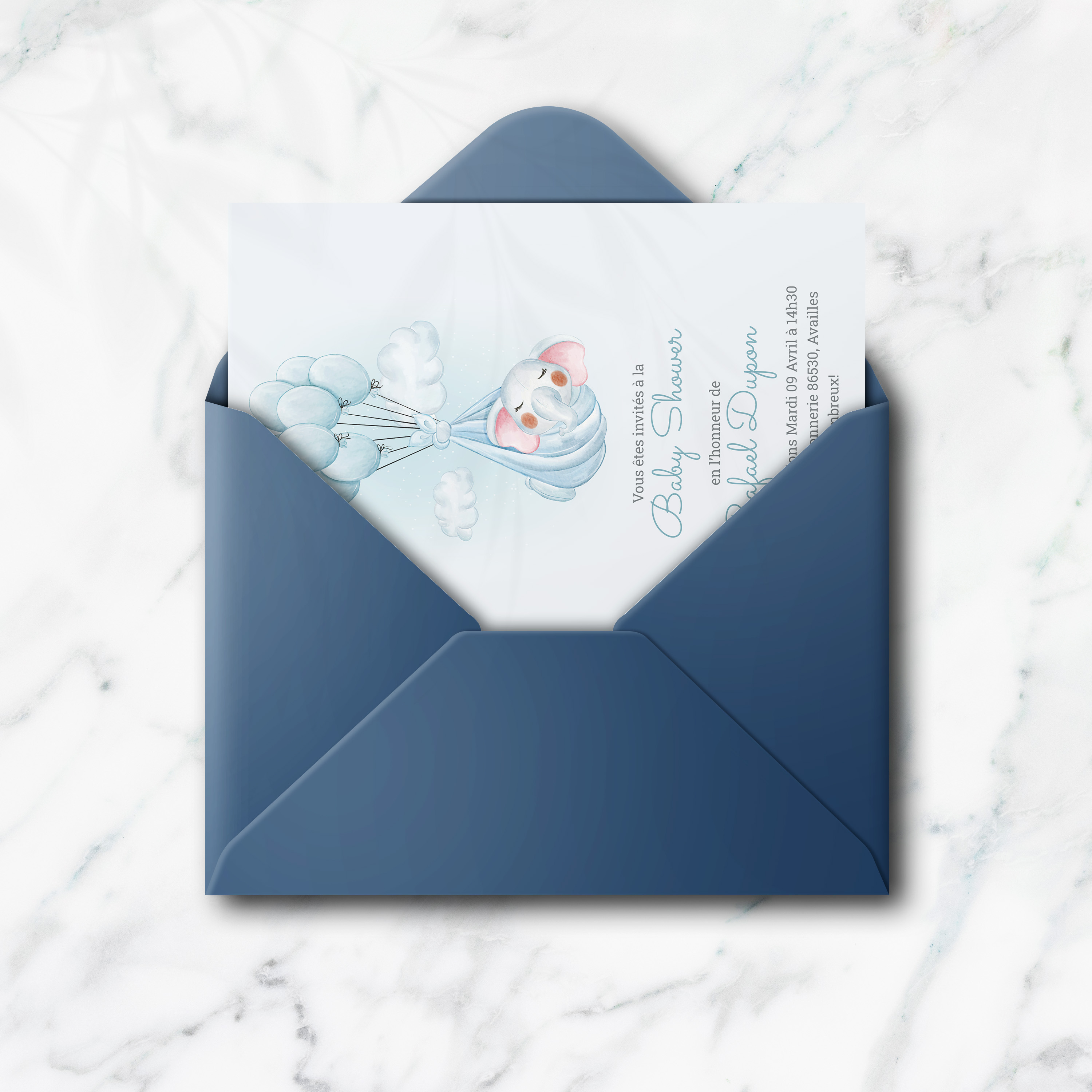 Elefant Shower Blue - 