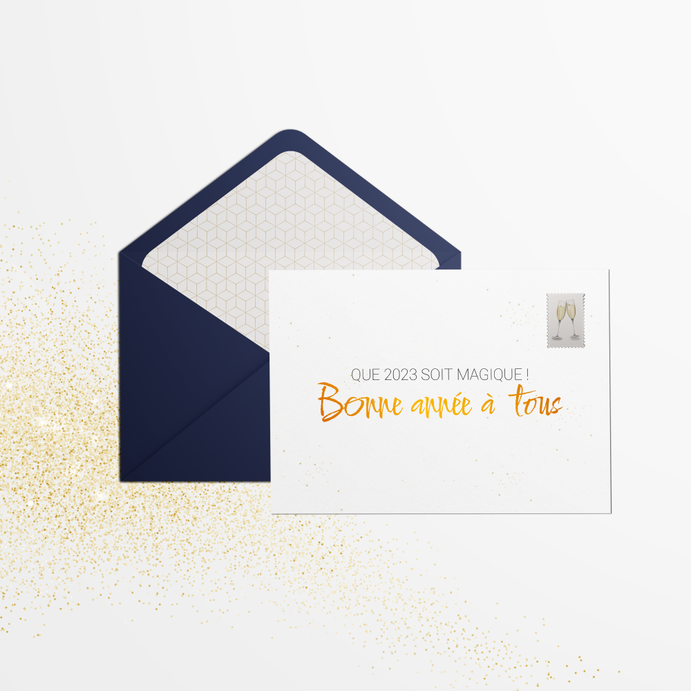 Gold Year - Souhaitez une bonne année à vos proches ou collègues avec cette carte minimaliste et festive.