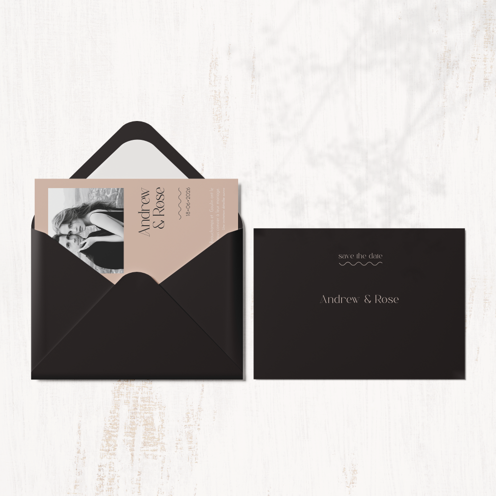 Wavy Save The Date Rose - 