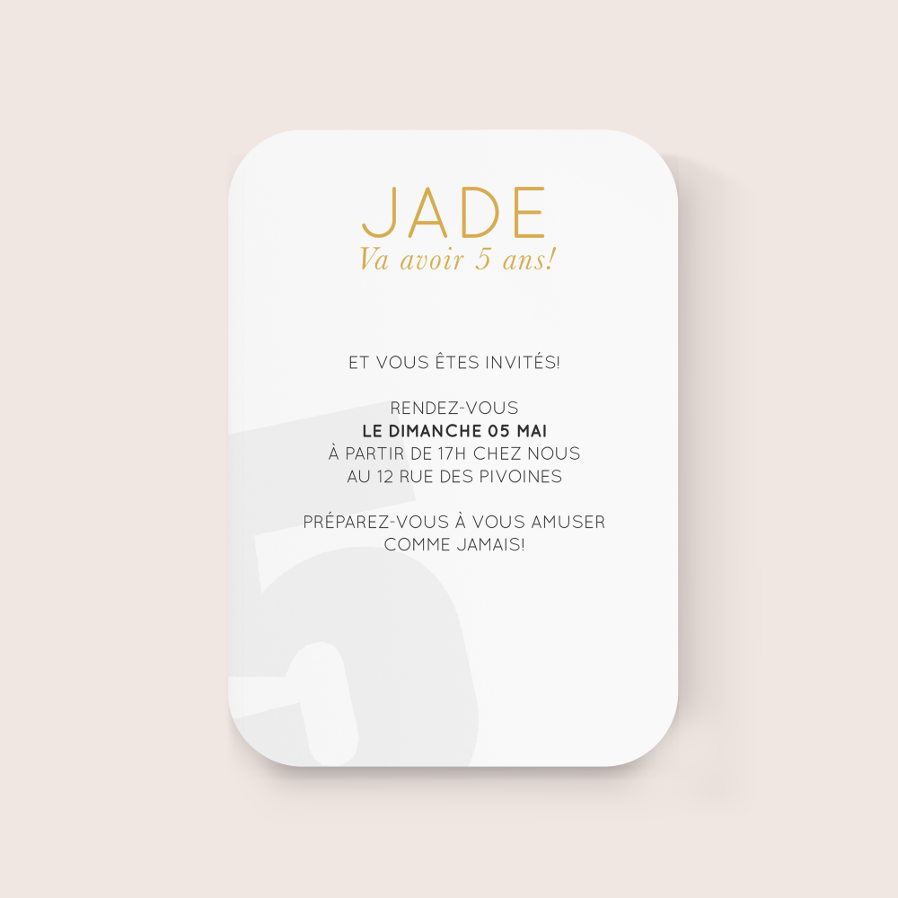 Number Card 5 - 