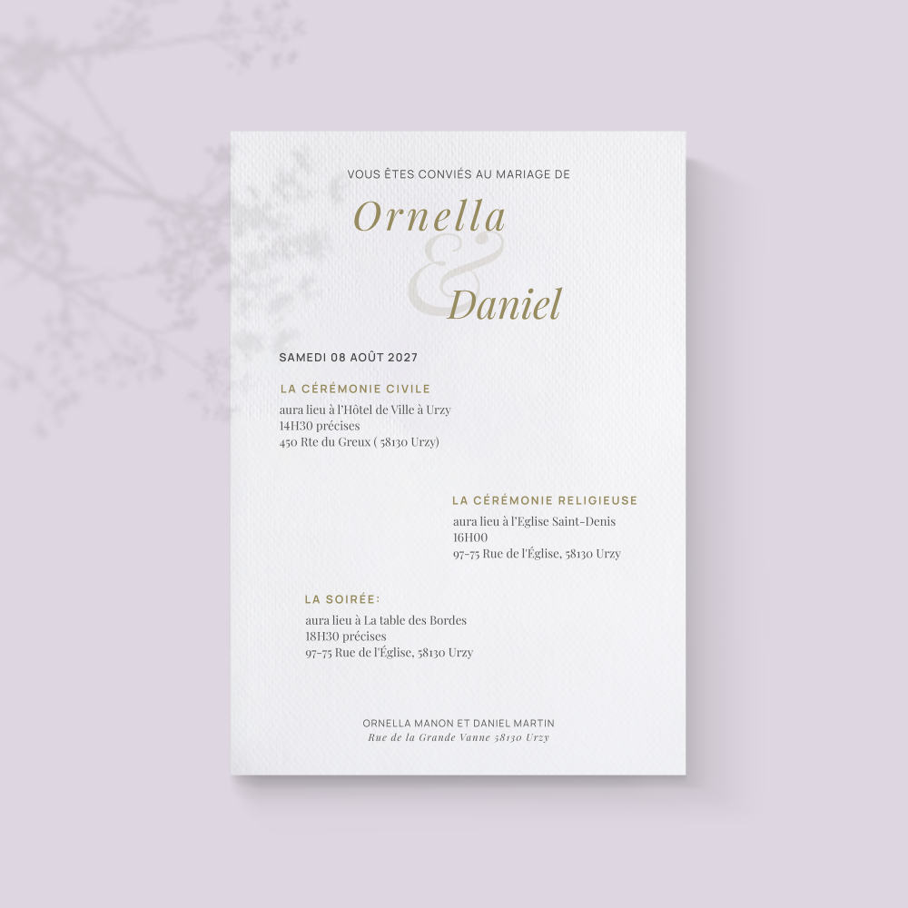 Purple Flower - Faites de votre mariage un moment unique avec notre carte d'invitation digitale ornée d'un bouquet floral en 3D et d'une pluie de lettres. Cette création originale apporte une touche romantique et artistique, parfaite pour célébrer votre union ou toute autre occasion spéciale. Chaque modèle est réalisé à la main par une créatrice de talent chez Greet&Green, pour des invitations personnalisées et inoubliables.