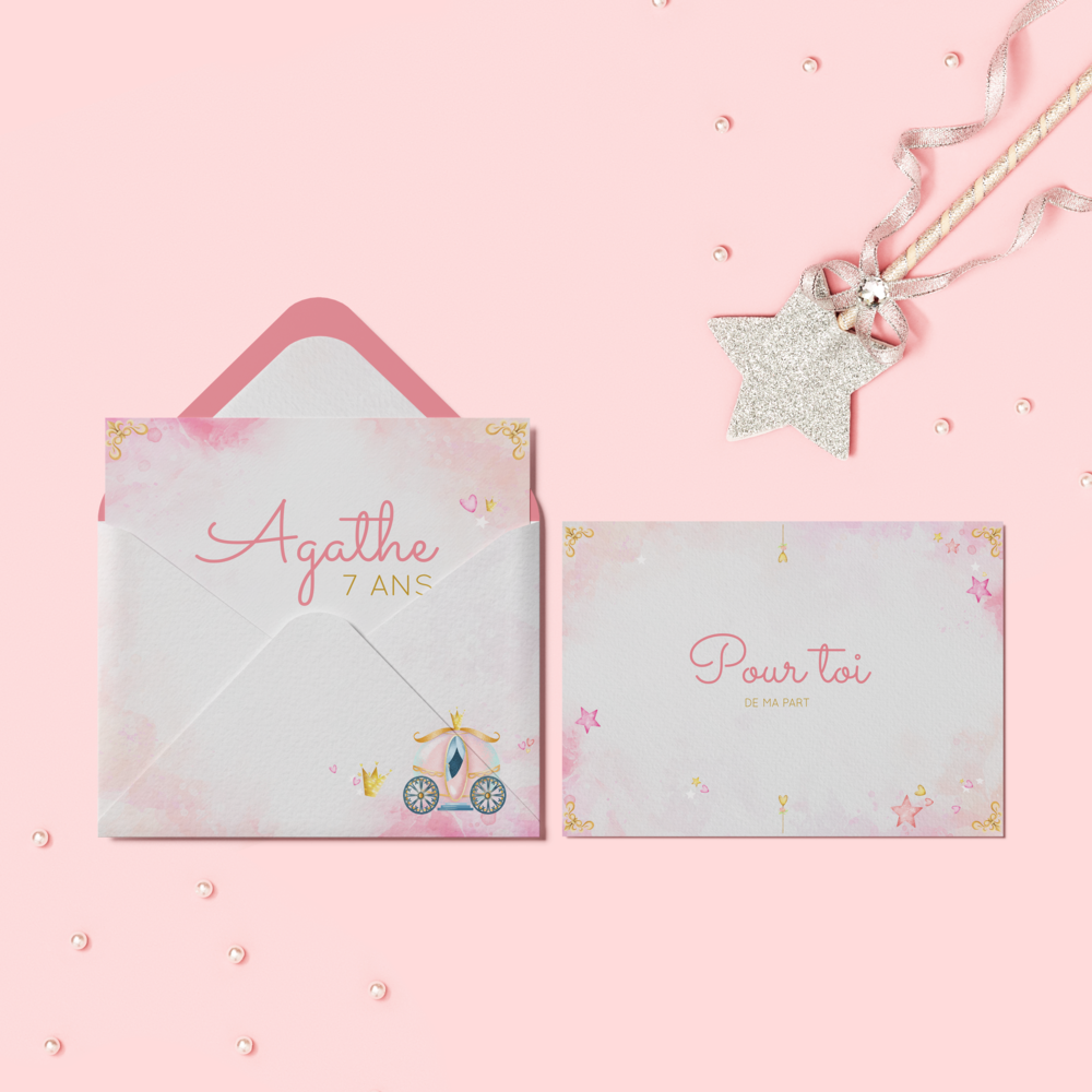 Princesa - Cette invitation plaira surement à votre princesse qui attend avec impatience de fêter son anniversaire avec ses amis.