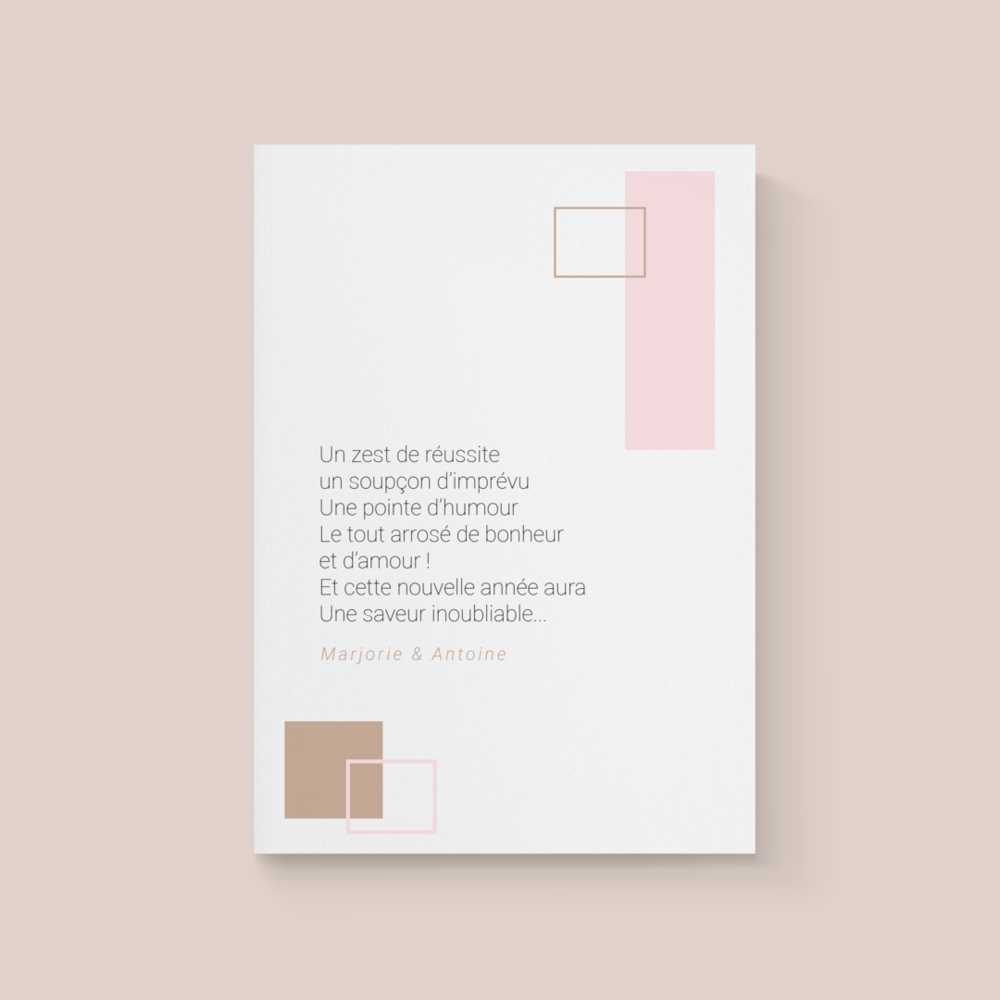 Soft And Square - Une ingénieuse combinaison de formes géométriques mêlées à des couleurs douces qui forment un tout harmonieux et épuré. Quoi de mieux pour accompagner votre agréable message?