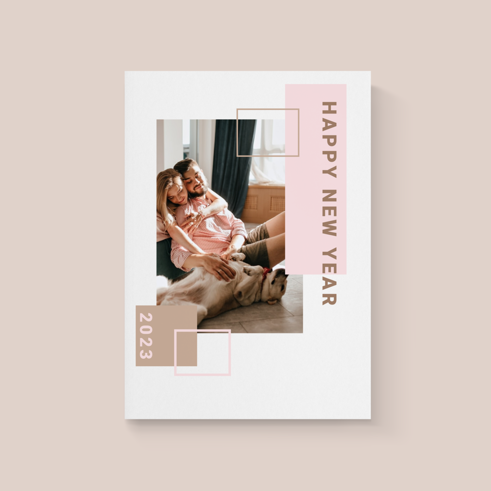 Soft And Square - Une ingénieuse combinaison de formes géométriques mêlées à des couleurs douces qui forment un tout harmonieux et épuré. Quoi de mieux pour accompagner votre agréable message?
