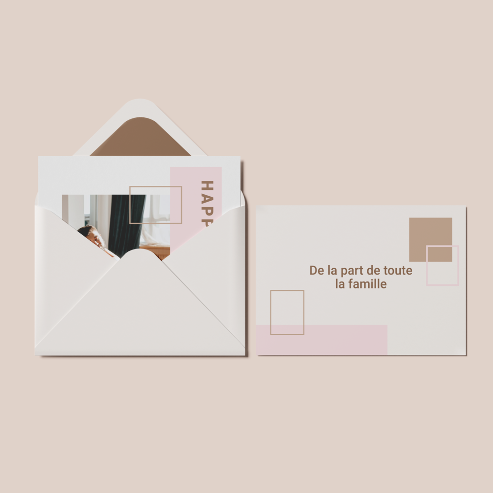 Soft And Square - Une ingénieuse combinaison de formes géométriques mêlées à des couleurs douces qui forment un tout harmonieux et épuré. Quoi de mieux pour accompagner votre agréable message?