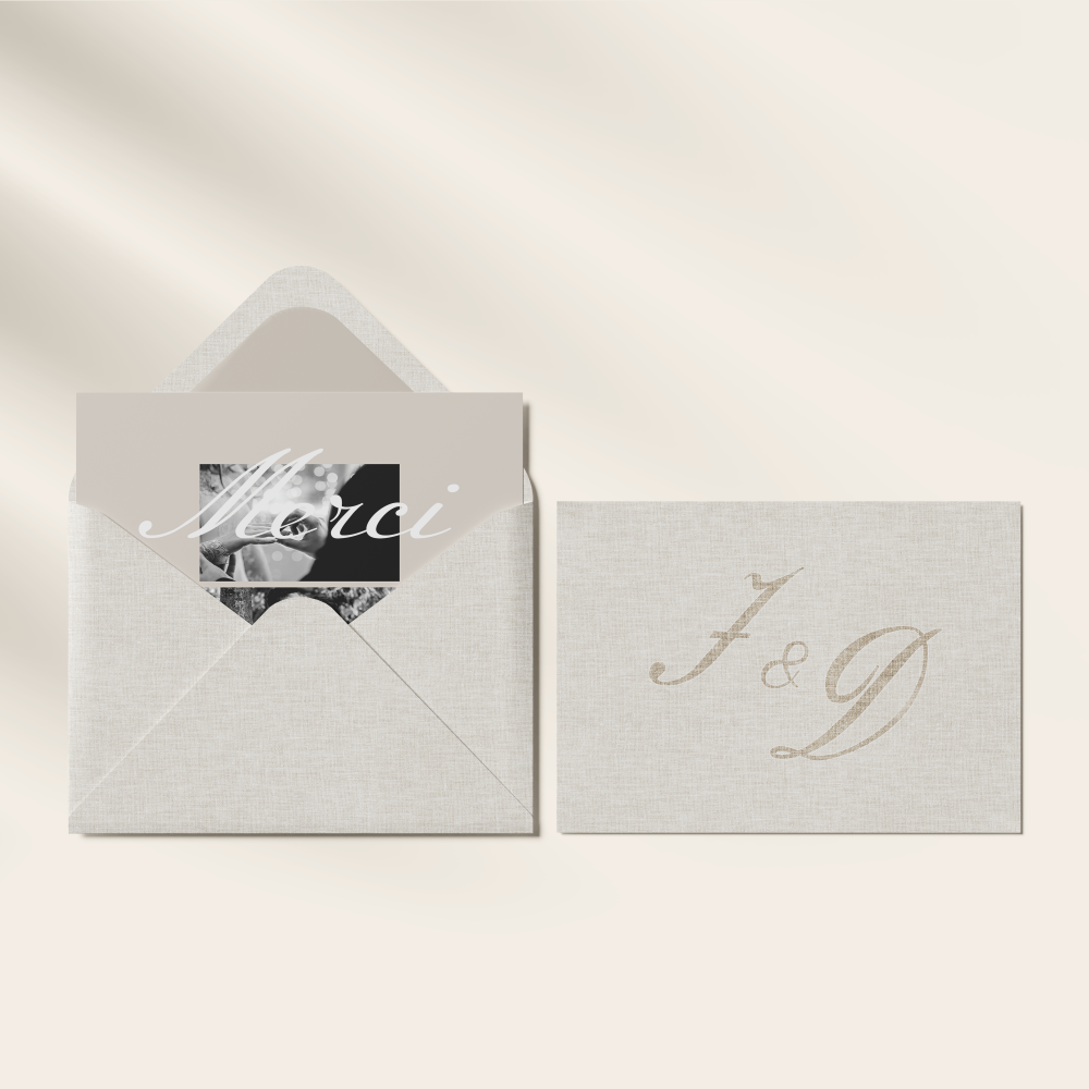 Rustique élégant Merci - Chic et élégant, voila le parfait combo pour votre cartes de remerciements, à l'image de votre mariage.