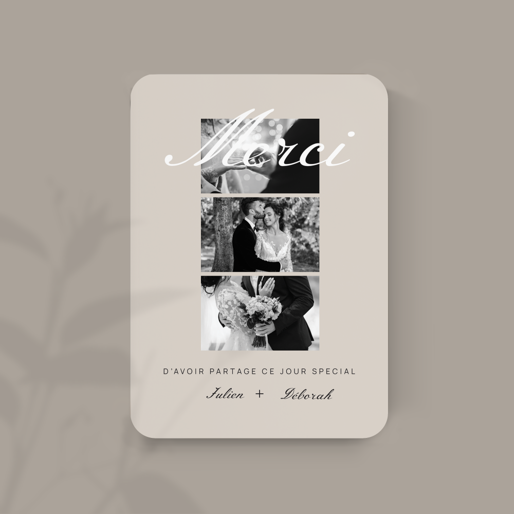 Rustique élégant Merci - Chic et élégant, voila le parfait combo pour votre cartes de remerciements, à l'image de votre mariage.
