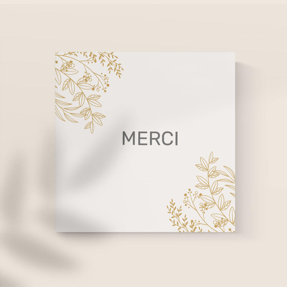Royal Garden - Remerciez vos proches en toute sincérité grâce à cette carte aux tons naturels et aux détails délicats.