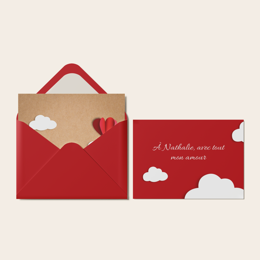 Là Haut - Quand il s'agit de déclarer votre amour, le ciel est la limite. Jolie carte à envoyer à votre +1 pour célébrer votre amour. 