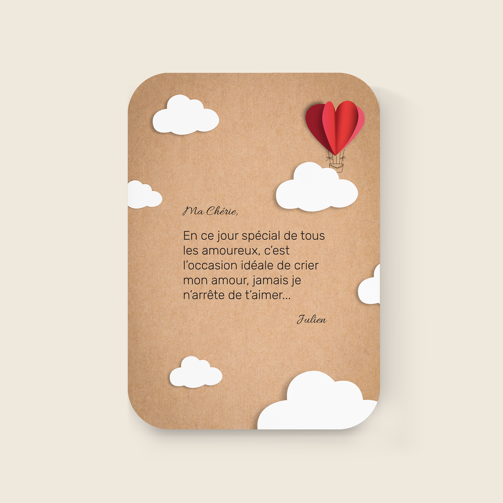 Là Haut - Quand il s'agit de déclarer votre amour, le ciel est la limite. Jolie carte à envoyer à votre +1 pour célébrer votre amour. 