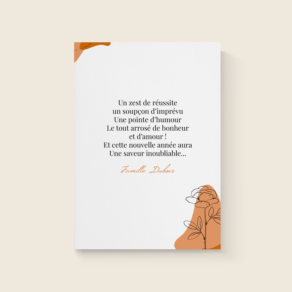 Warm Terracotta - Un décors chaleureux pour transmettre avec affection votre message personnalisé accompagné de votre photo.