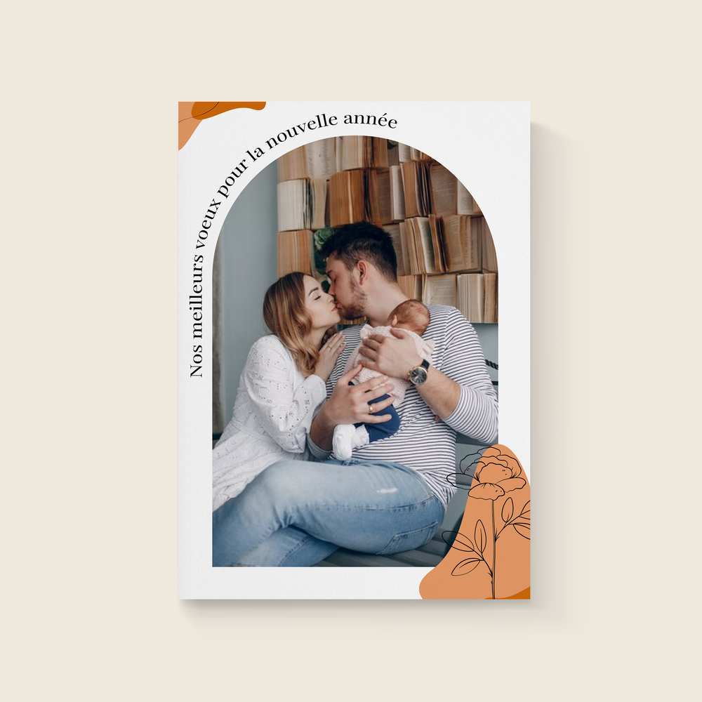 Warm Terracotta - Un décors chaleureux pour transmettre avec affection votre message personnalisé accompagné de votre photo.