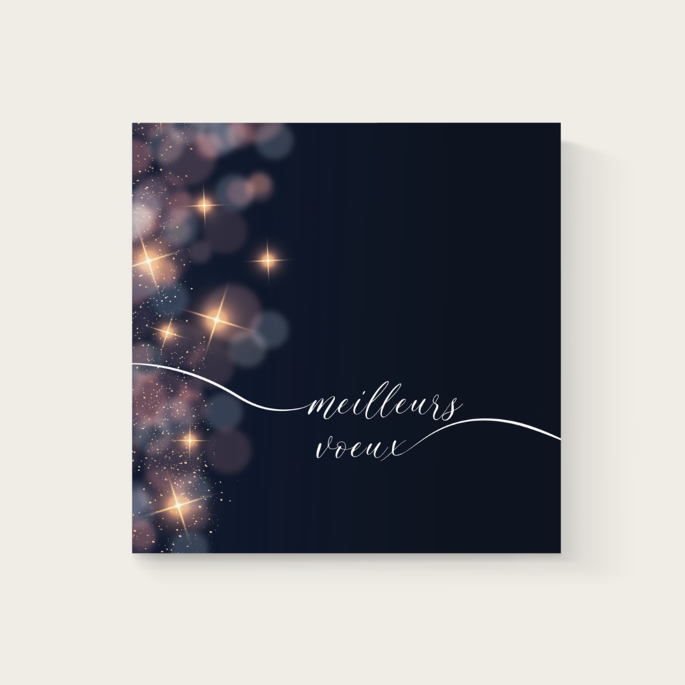 Blurry Blue - Souhaitez vos vœux avec une carte étincelante. Cette carte festive sera idéale pour envoyer à vos proches ou collègues vos meilleurs vœux en toute simplicité.