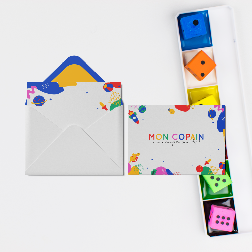 Playground - Annoncez la couleur avec une invitation festive et colorée. Ajoutez-y votre texte et c'est parti!