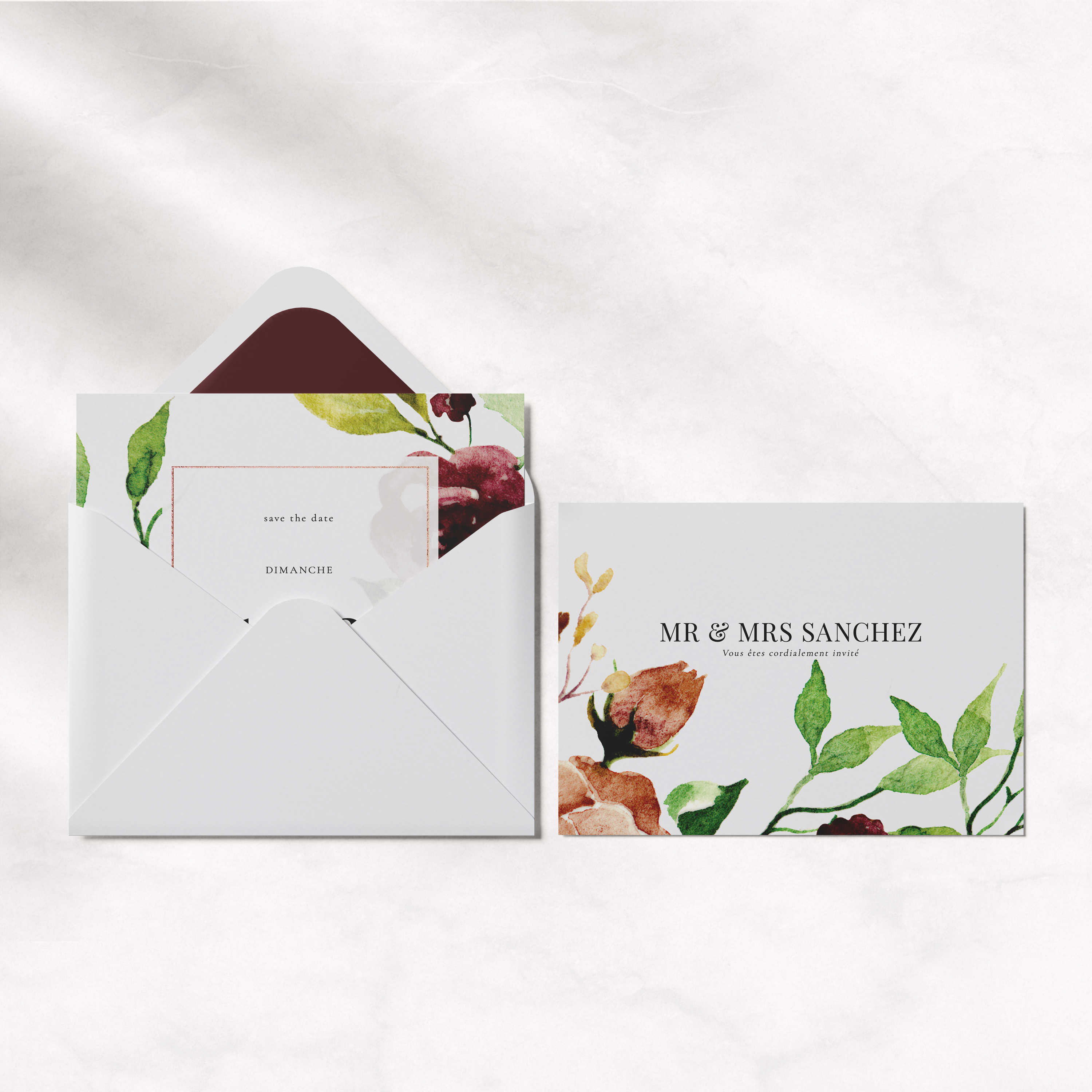 Floralys - Optez pour une carte simple mais expressive. Ses illustrations à l'aquarelle lui donnent une délicate touche sentimentale tandis que ses couleurs vives ajoutent de la bonne humeur. Le tout forme un ensemble harmonieux qui saura séduire vos convives.